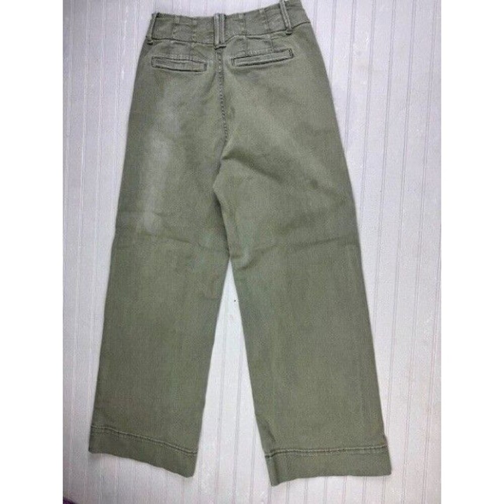 Du/er 26x28 Womens Jeans Green Wide Leg High Rise Stretch (Actual Inseam 26.5) - Picture 3 of 6